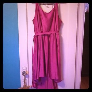 Fuscia satin cocktail dress